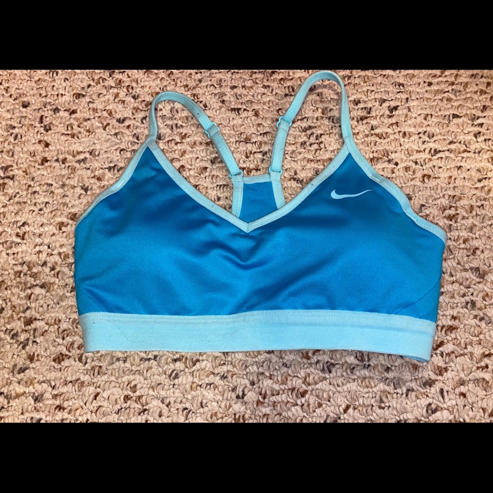 Blue Nike sports bra